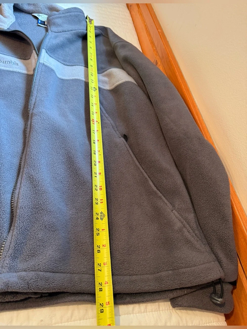 Columbia Vintage Sportswear Full Zip Colorblock Gray Fleece Jacket Men's Large